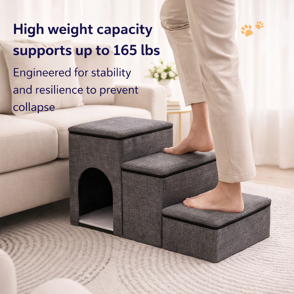 Pet Steps Collection | Dog Stairs for Bed with Foldable Eco-Friendly Design | Easy Access for Pets 7