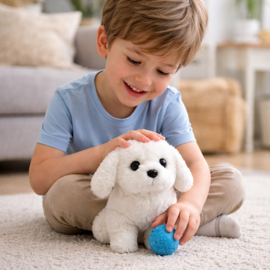 Plush Puppy Toy | Interactive Dog with Realistic Movements | Soft Companion for Kids' Imaginative Play 4