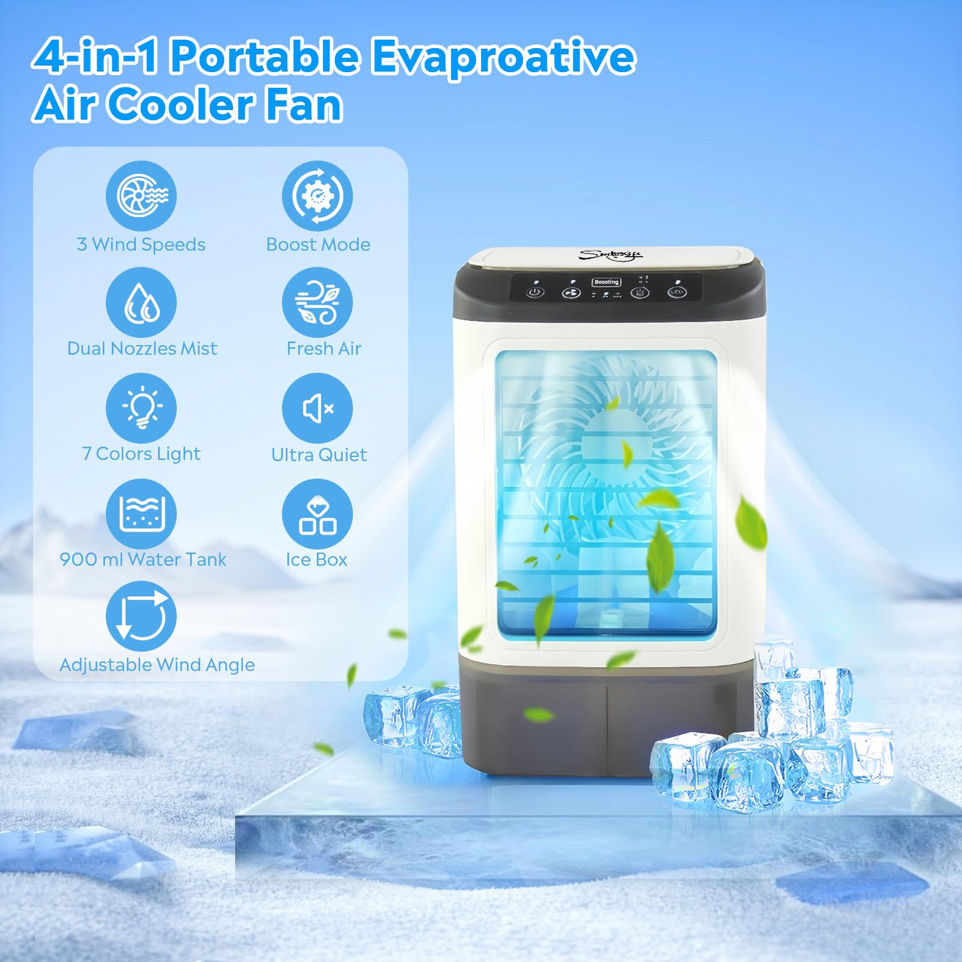 Portable Air Conditioner | 4-in-1 Mini Cooling Unit with Fast Cooling | Adjustable Airflow for Home and Travel Comfort 0