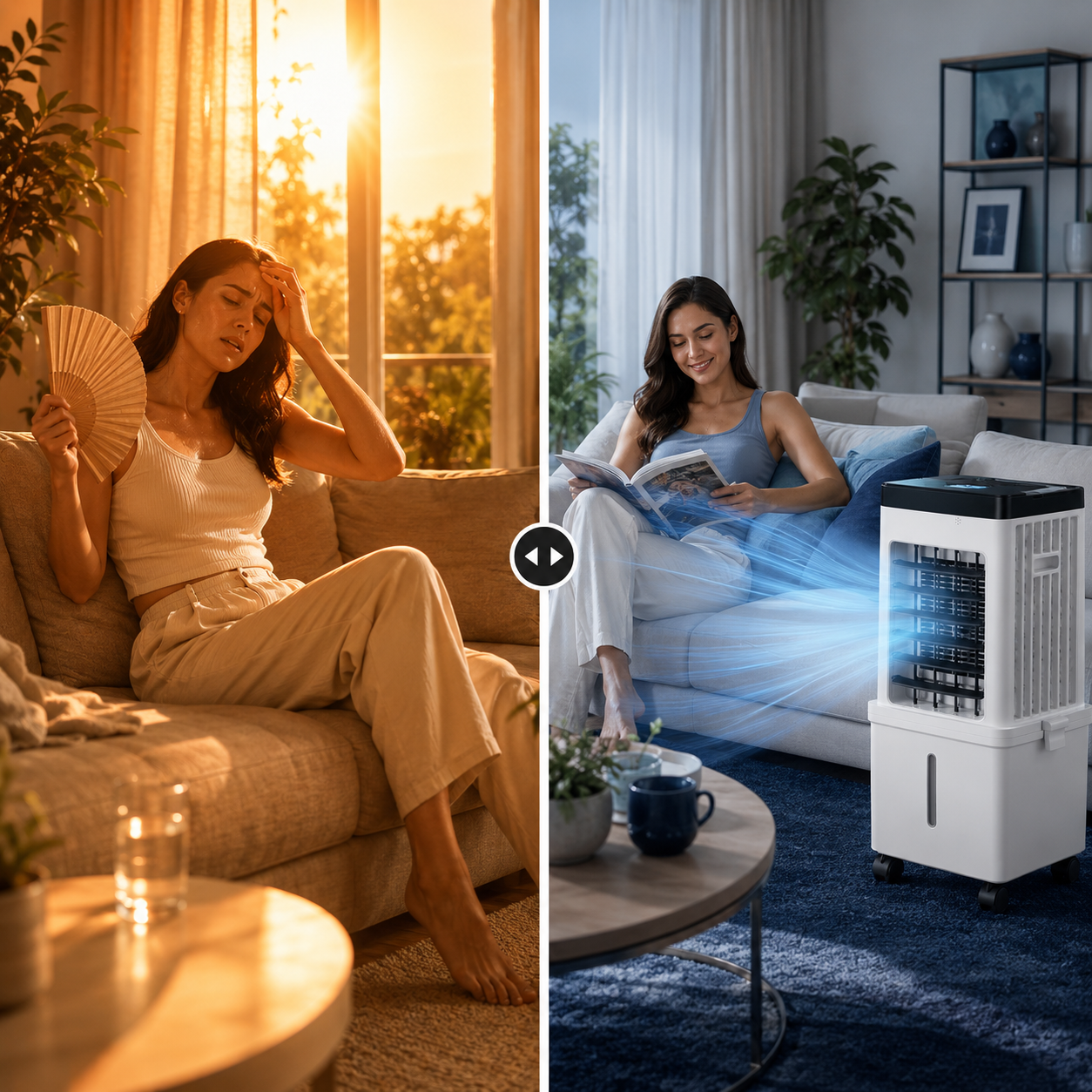 Portable Air Cooler | 2-in-1 Evaporative Cooler with Humidifying Function | Compact Design for Instant Comfort 1