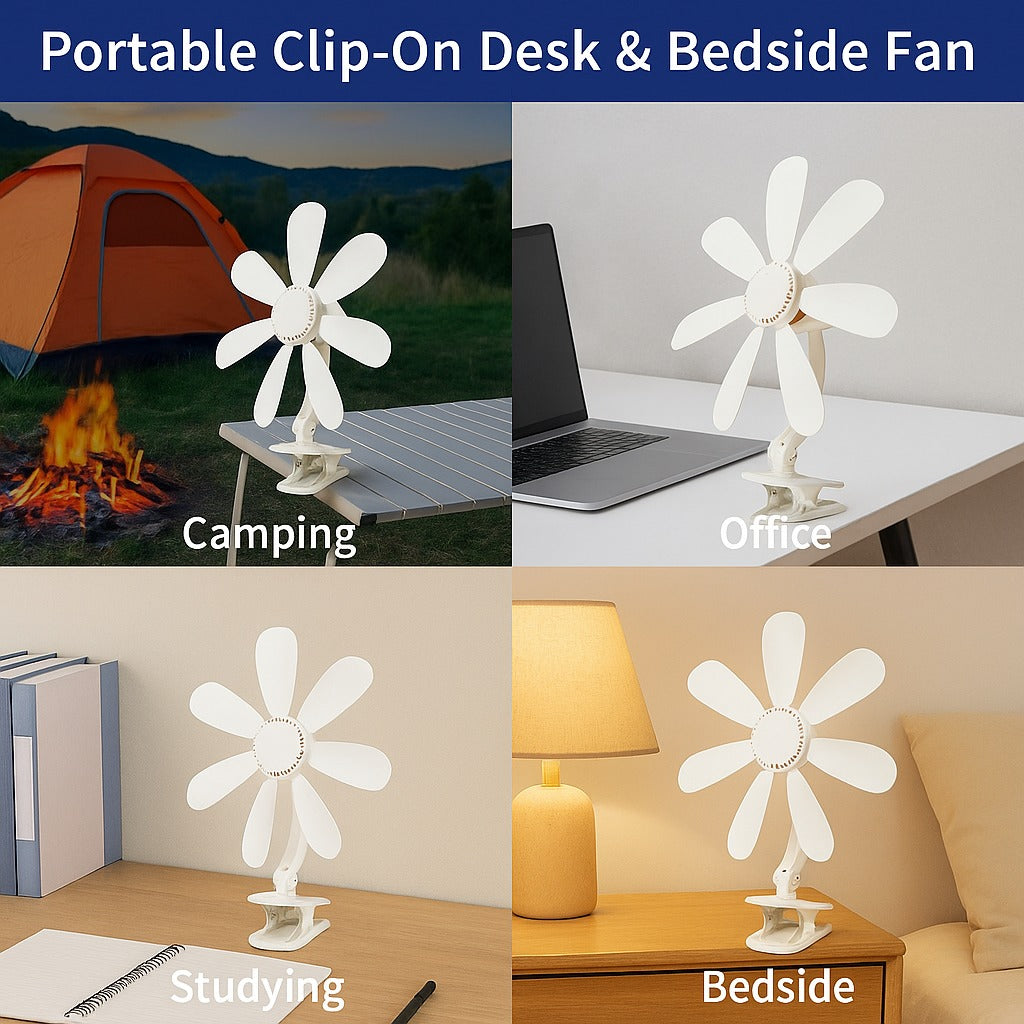 Portable Cooling Solutions | Small Desk Fan with Whisper-Quiet Operation | Clip-On Design for Personal Comfort 4
