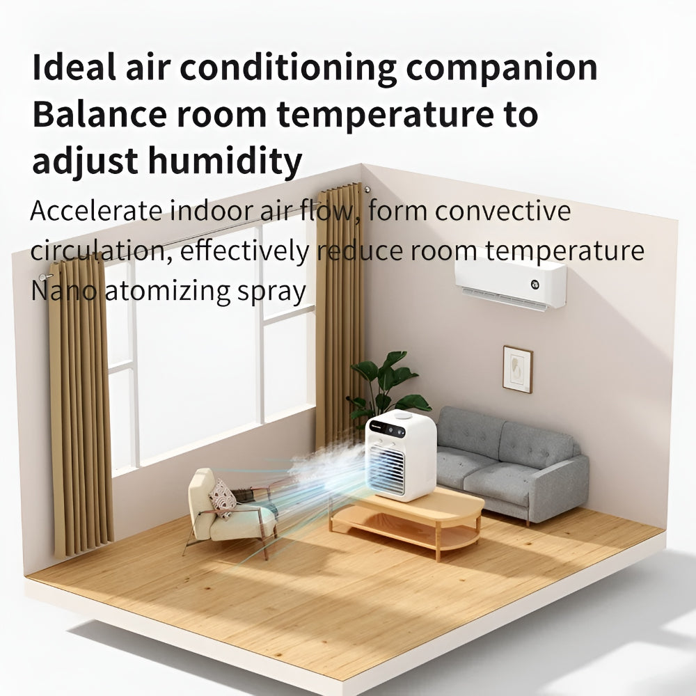Portable Desktop Air Conditioner Fan with Humidifier Function | Compact Cooling Solution for Personal Comfort 3