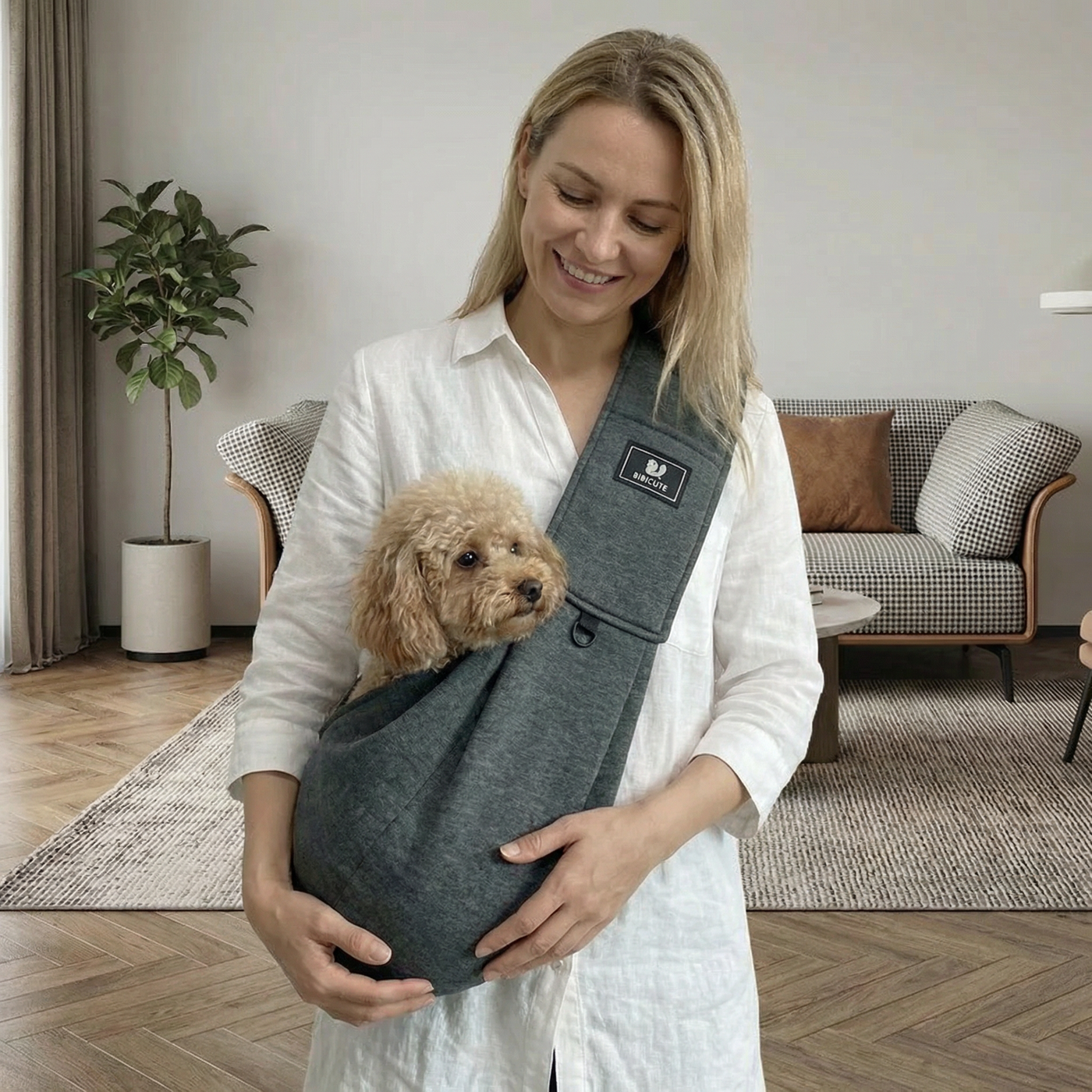 Portable Dog Shoulder Backpack with Breathable Fabric & Ergonomic Design for Comfort 0