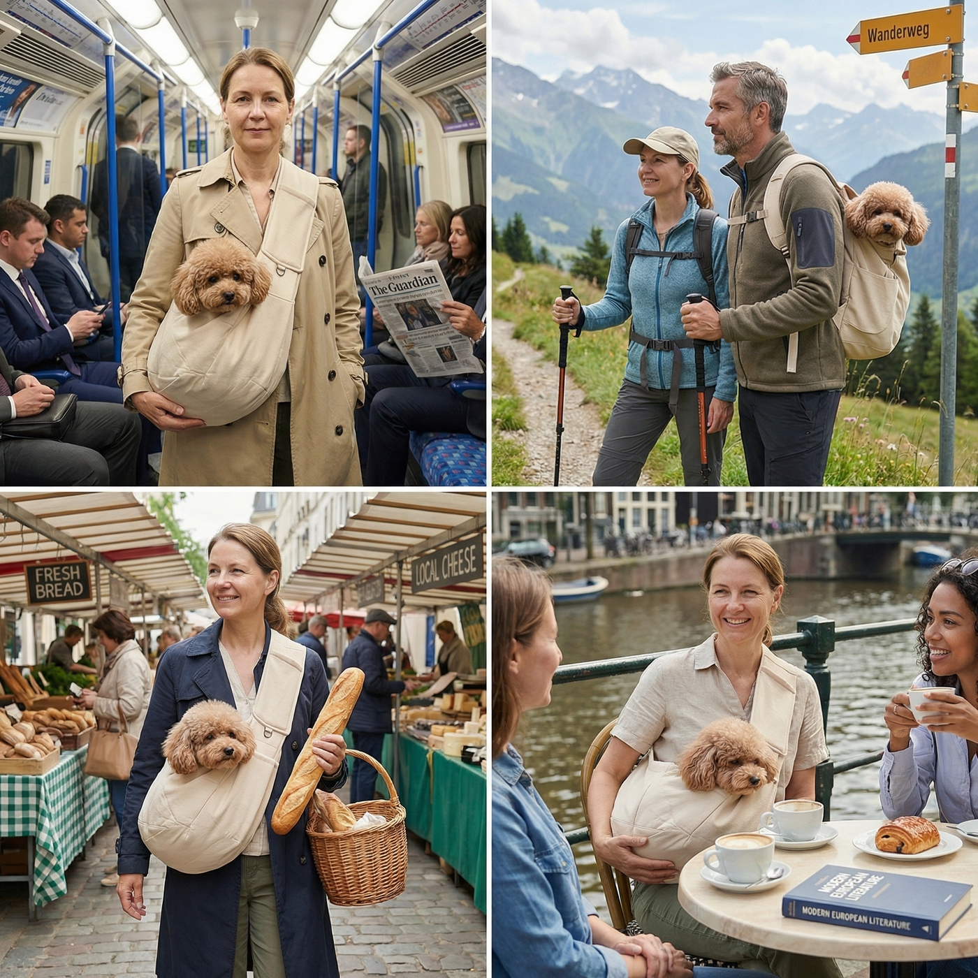 Portable Dog Shoulder Backpack with Breathable Fabric & Ergonomic Design for Comfort 2