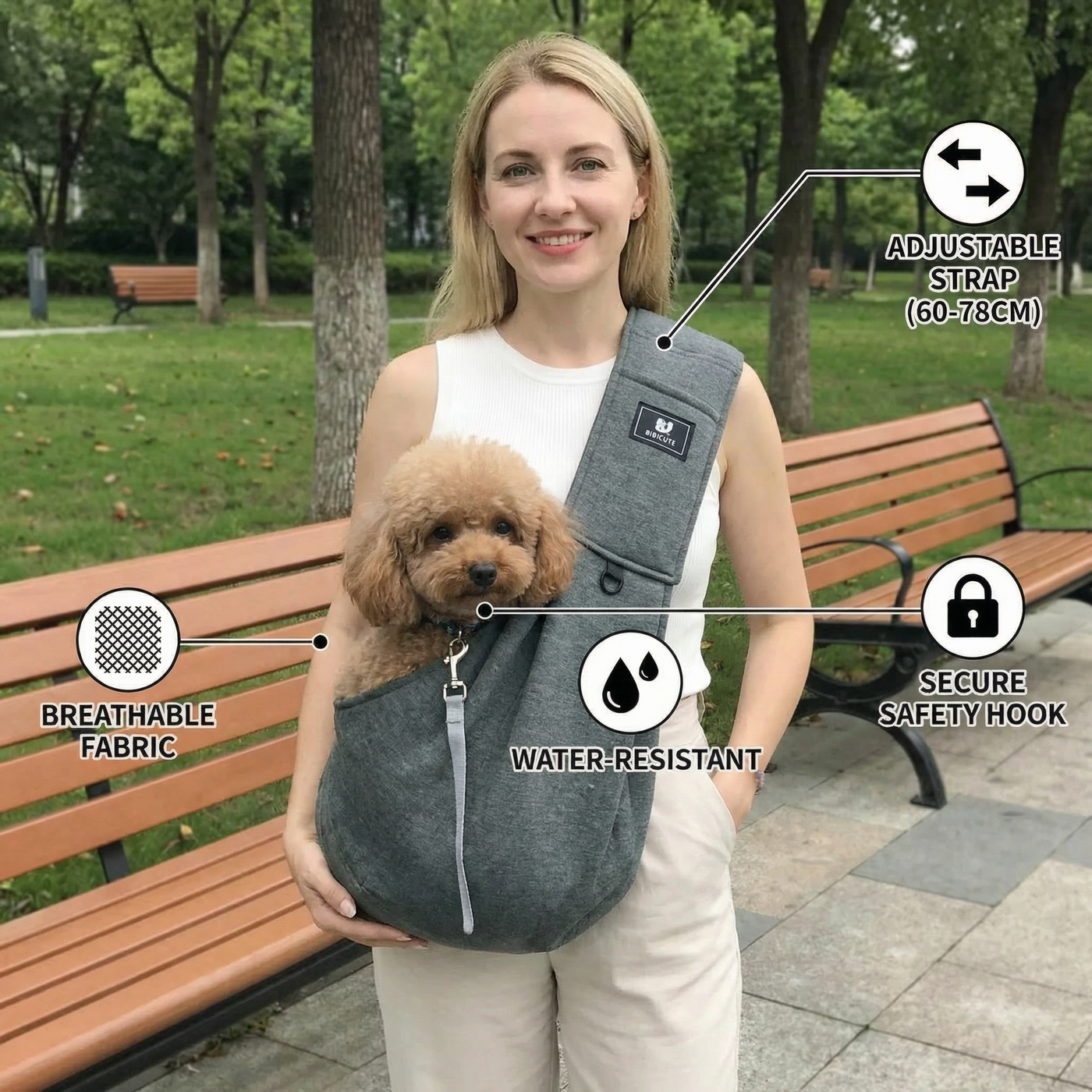Portable Dog Shoulder Backpack with Breathable Fabric & Ergonomic Design for Comfort 3