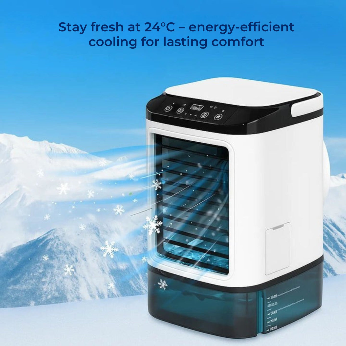Portable Evaporative Cooler | Compact 12W Fan with 900ml Tank | Efficient Cooling for Small Spaces 4