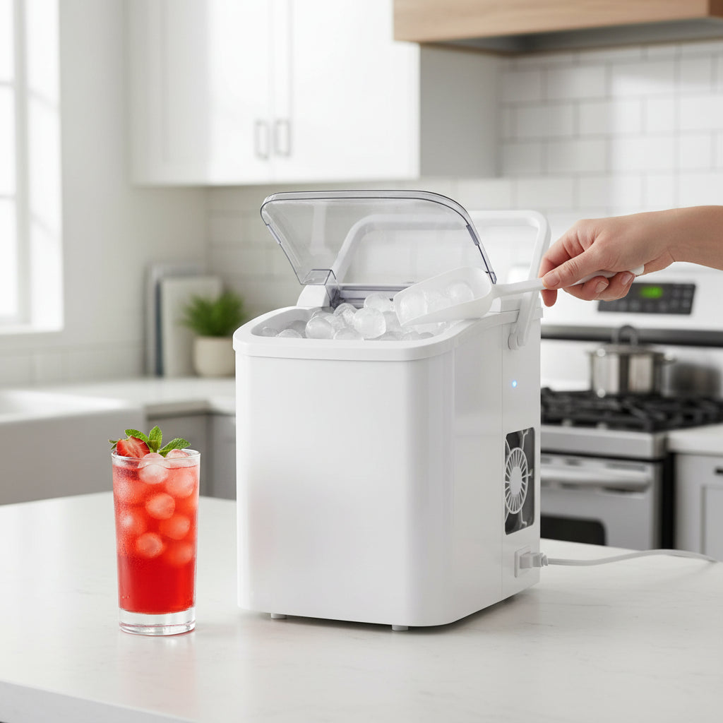 Portable Ice Maker | Countertop Ice Cube Maker with Quick Ice Production | Ideal for Home and Parties 0