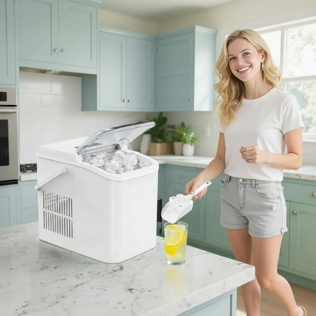 Portable Ice Maker | Countertop Ice Cube Maker with Quick Ice Production | Ideal for Home and Parties 1