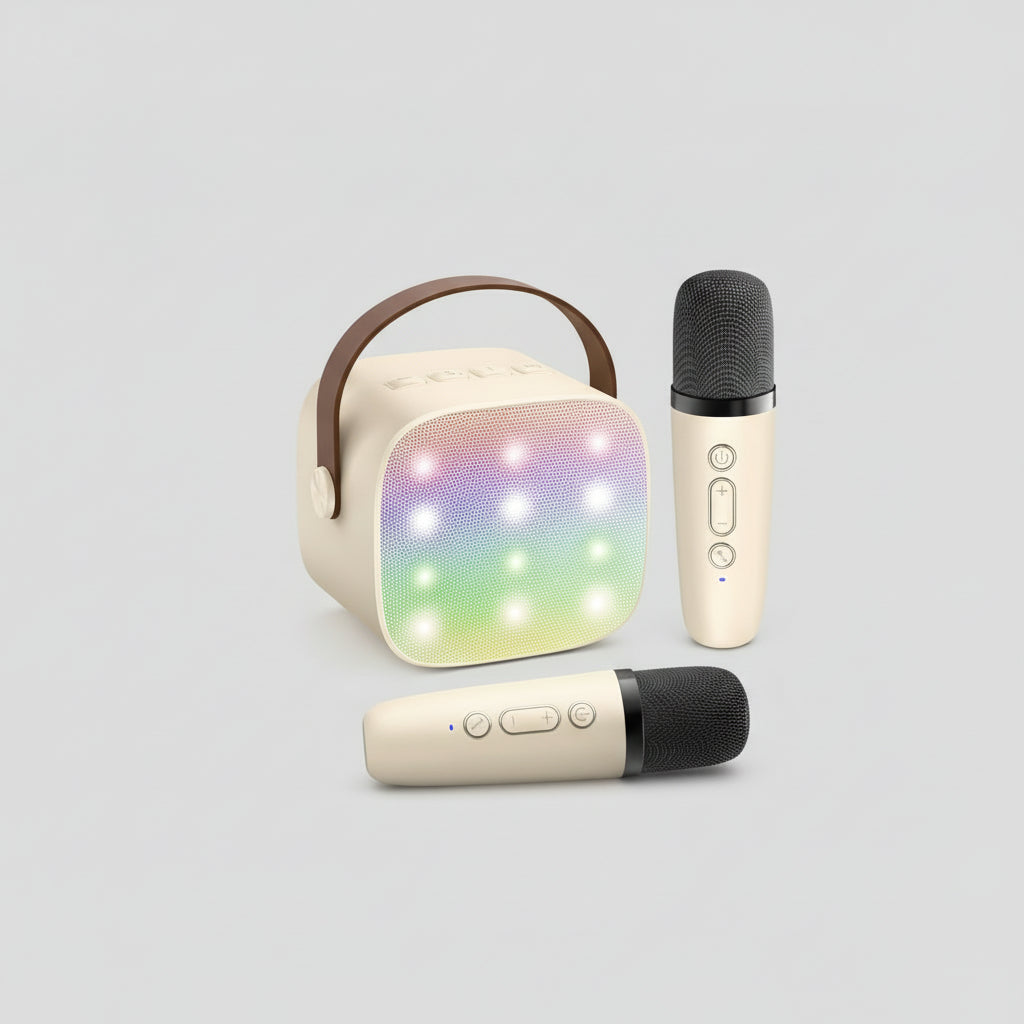 Portable Karaoke Machine | Bluetooth Speaker with LED Lights & Wireless Microphones | Fun for Kids and Family Gatherings 4