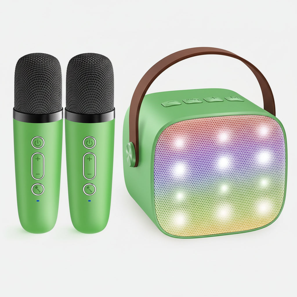 Portable Karaoke Machine | Bluetooth Speaker with LED Lights & Wireless Microphones | Fun for Kids and Family Gatherings 6