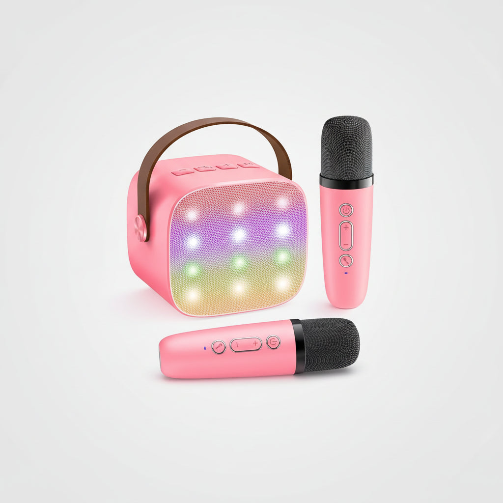 Portable Karaoke Machine | Bluetooth Speaker with LED Lights & Wireless Microphones | Fun for Kids and Family Gatherings 9