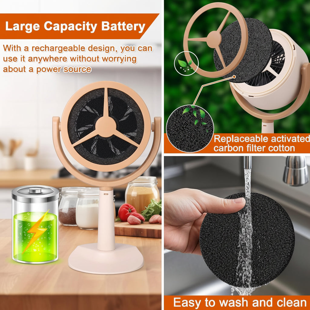 Portable Kitchen Exhaust Fan | Rechargeable Range Hood with Adjustable Airflow | Compact Design for Cleaner Cooking 5