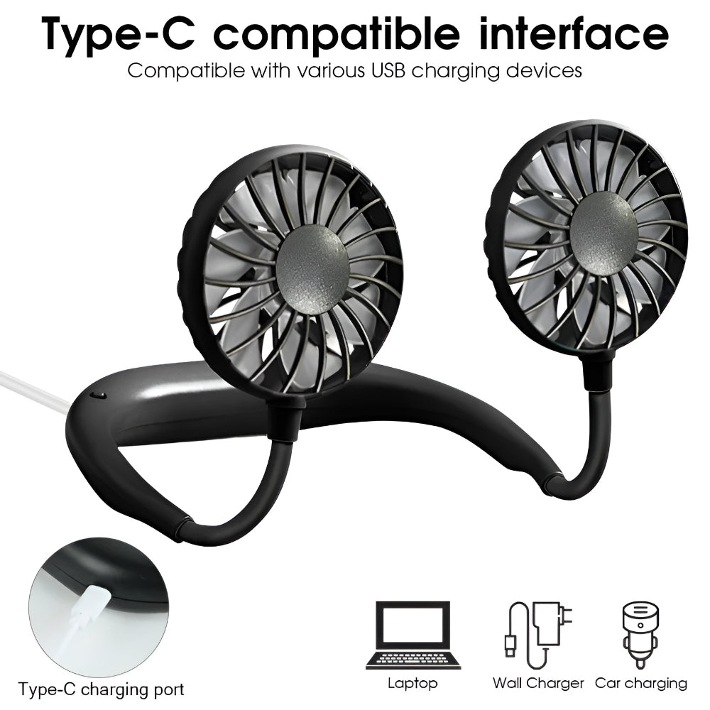 Portable Neck Fan | Rechargeable Hands-Free Cooling Device with Adjustable Airflow | Ideal for Outdoor Activities 6