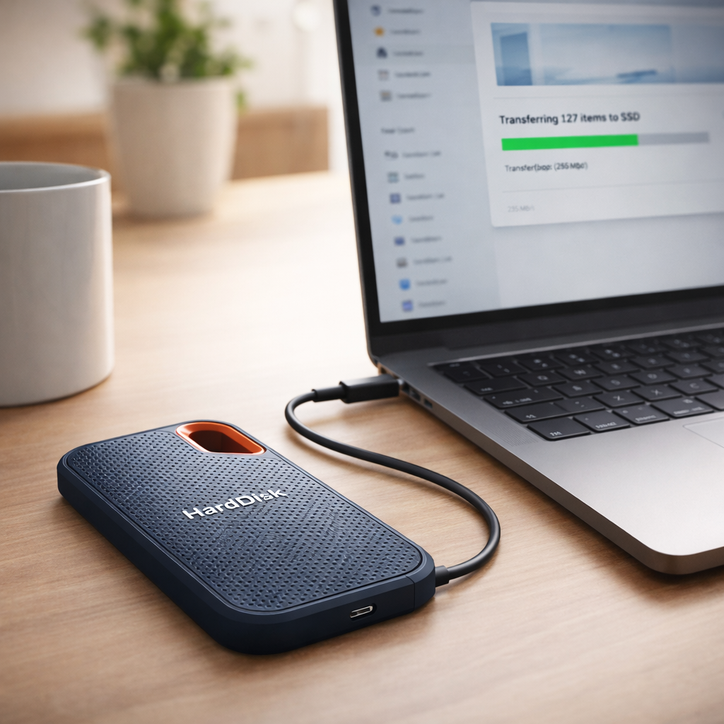 Portable SSD External Hard Drive with USB-C Connection | Compact & Durable Design for Fast File Transfers 0