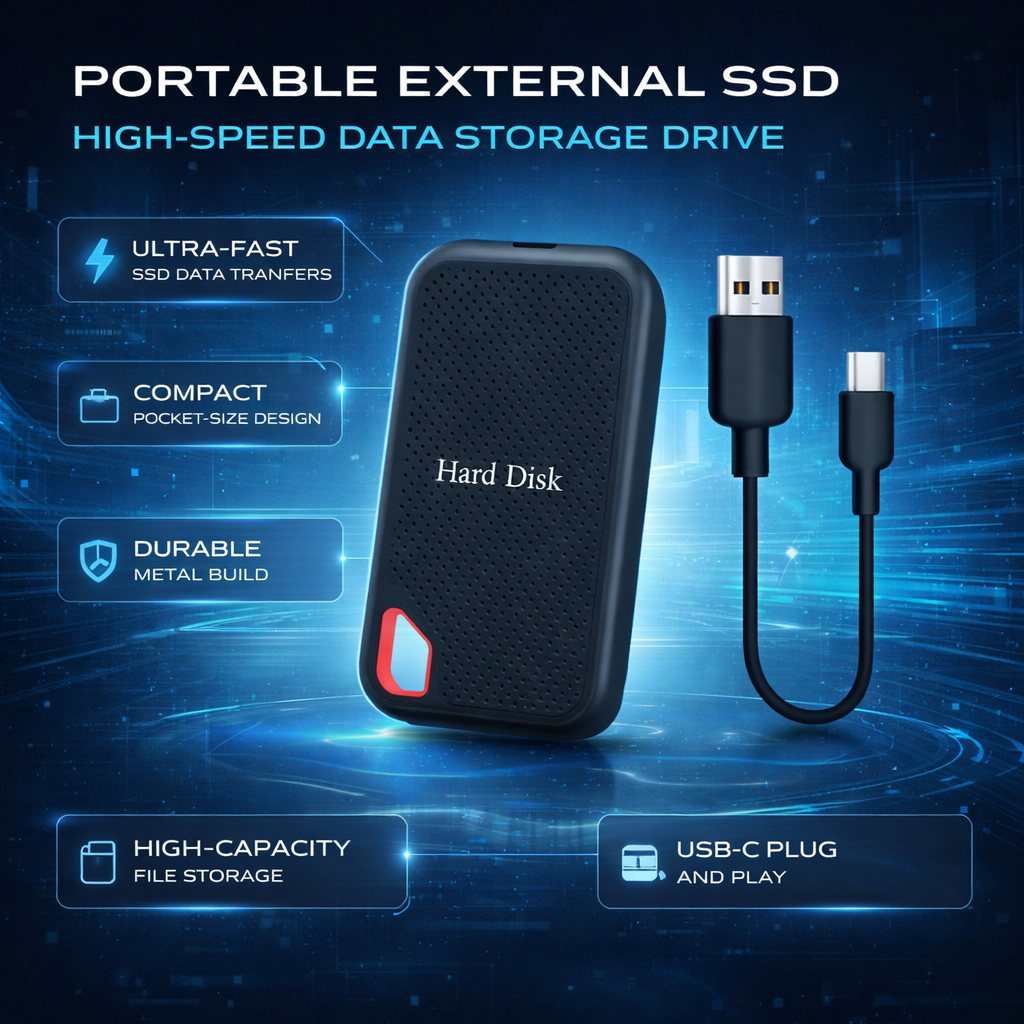 Portable SSD External Hard Drive with USB-C Connection | Compact & Durable Design for Fast File Transfers 4