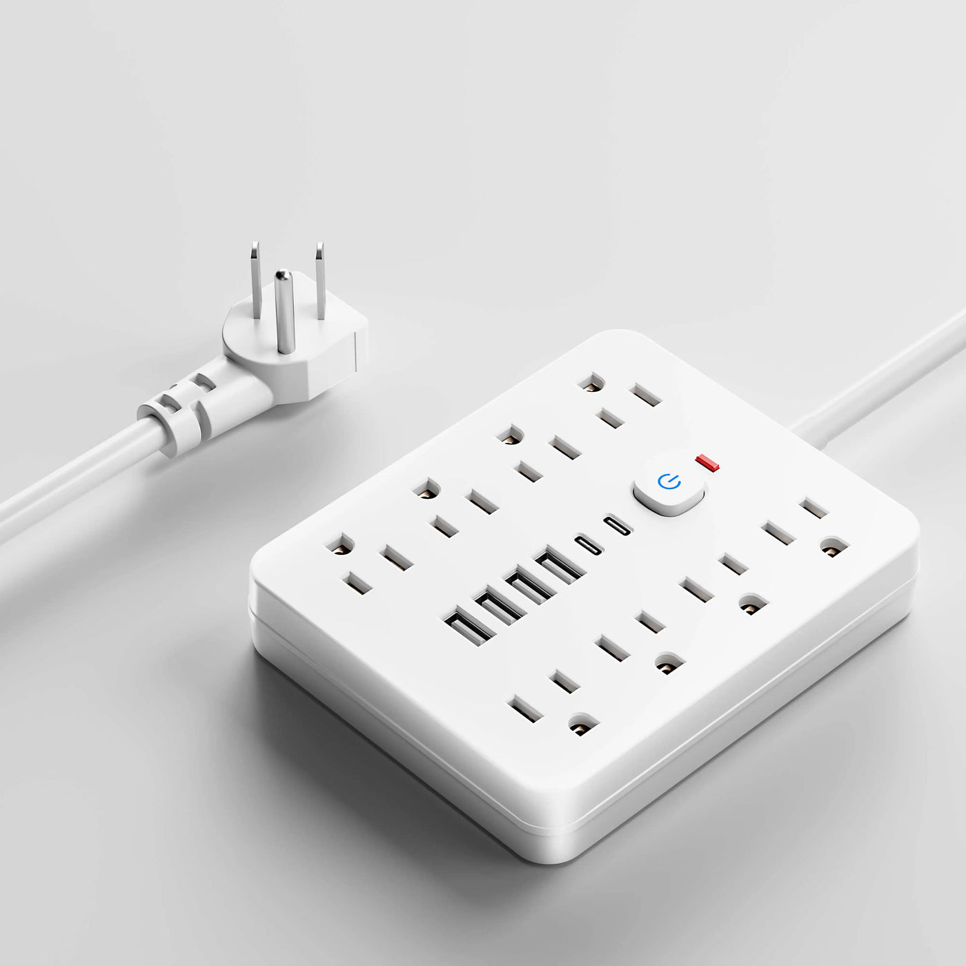 Power Hub | Surge Protector Power Strip with 8 AC Outlets & 4 USB Ports | Safe Charging Solution for Home & Office 0
