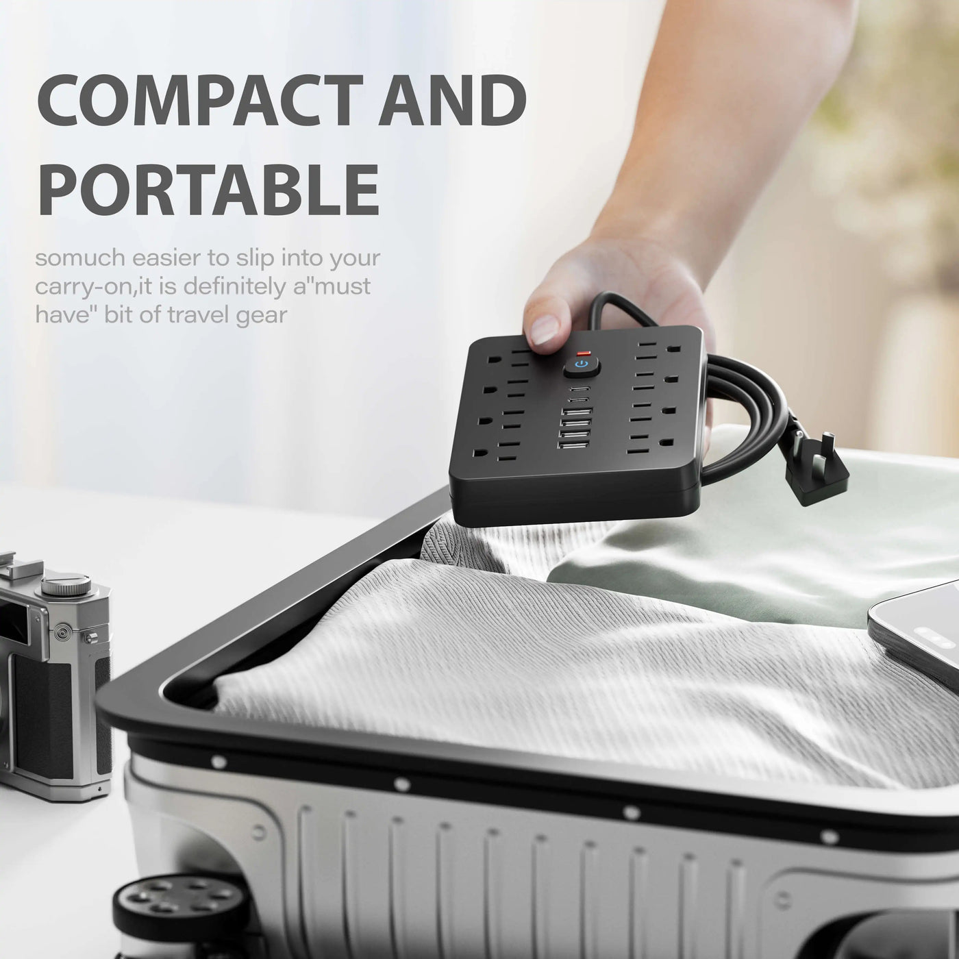 Power Hub | Surge Protector Power Strip with 8 AC Outlets & 4 USB Ports | Safe Charging Solution for Home & Office 6