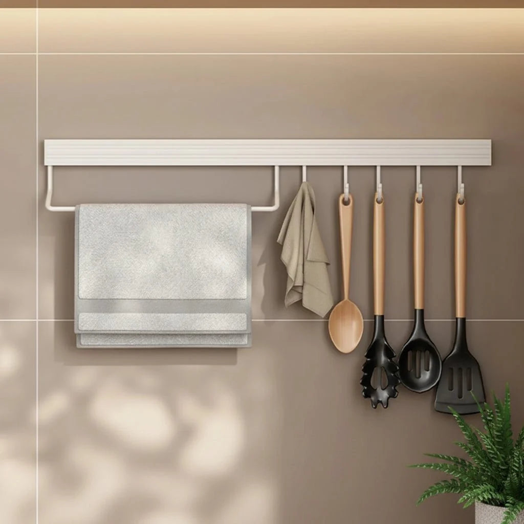 Wall Hook Rail 40 cm, Stainless Steel Hooks for Kitchen Storage, Chopping Board Holder and Kitchen Organiser_04
