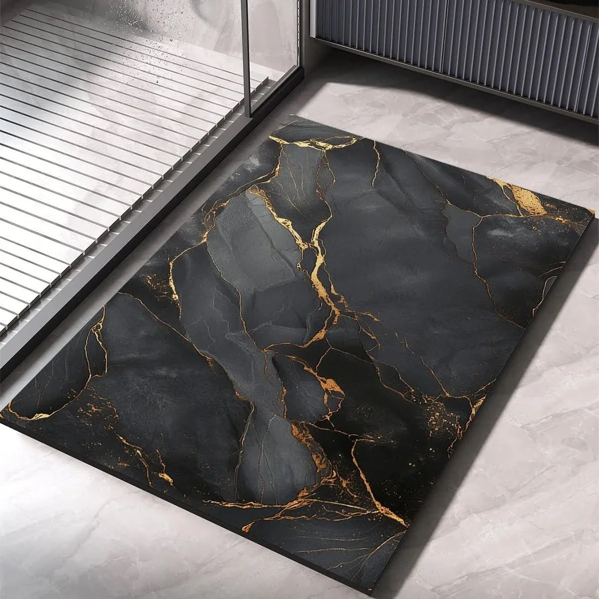 Stone Bath Mats, Quick Drying Diatomite Bath Mat with Non Slip Bottom, Absorbent Bathroom Mat for Shower and Sink_02