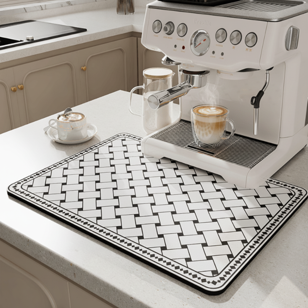 Dish Drying Mat, Absorbent Dish Drainer Mat for Dishes and Glasses – image 6