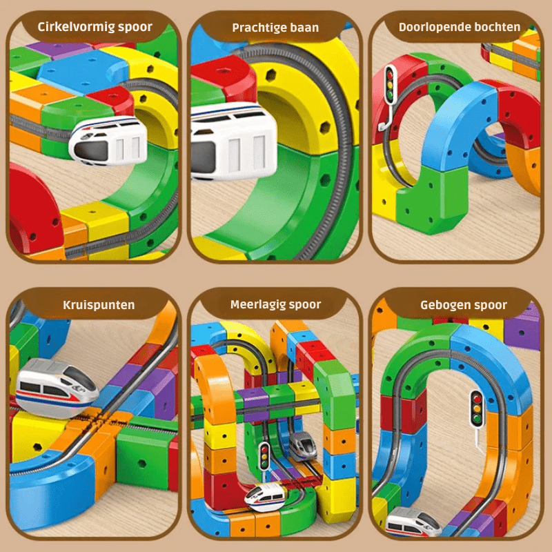 Electric Train Set for Kids, Toy Railway Construction Kit with Rechargeable Train – image 9