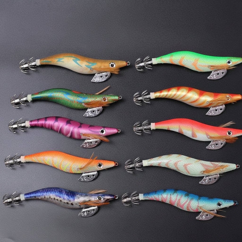 Fishing Lures Set of 10, Shrimp Lures for Freshwater and Saltwater
