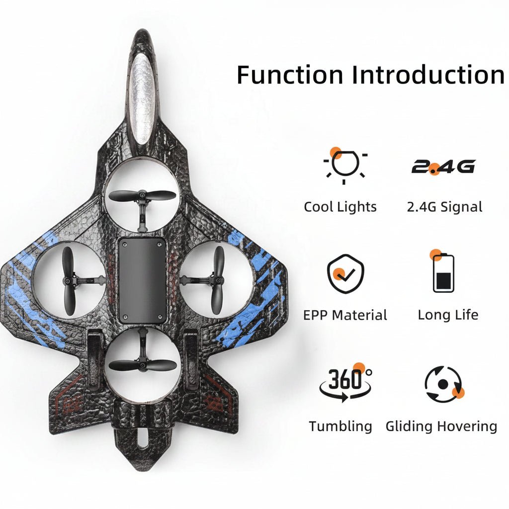 RC Fighter Jet with Gyro, Remote Control Plane for Beginners, RC Airplane with 2.4 GHz Remote and USB Charging_04