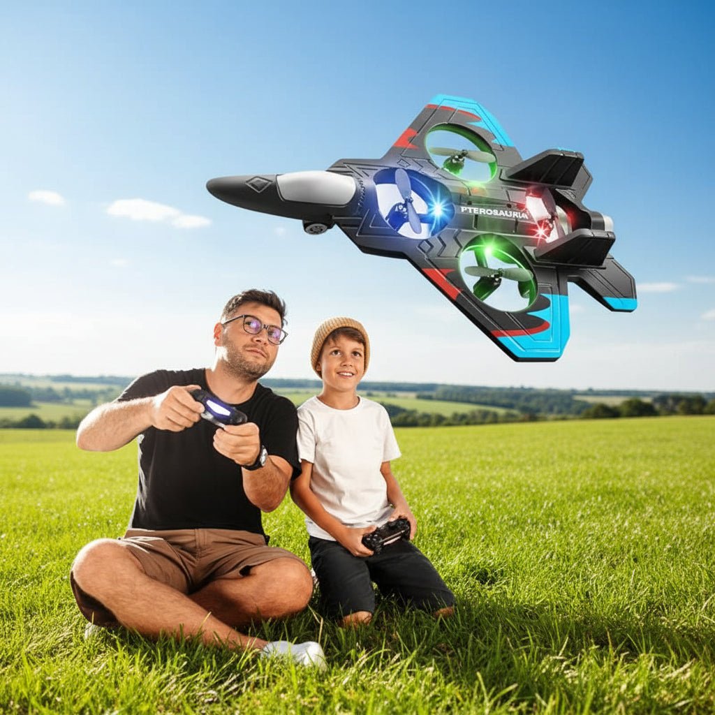 RC Fighter Jet with Gyro, Remote Control Plane for Beginners, RC Airplane with 2.4 GHz Remote and USB Charging_00