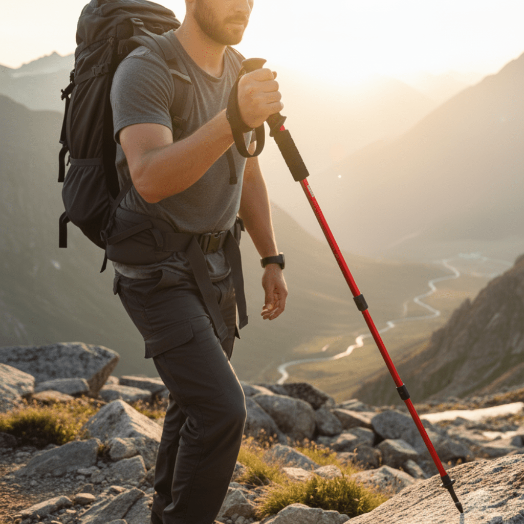 Adjustable Trekking Poles, Telescopic Hiking Poles 51-105 cm, Lightweight Aluminium Walking Poles with Non Slip Handles