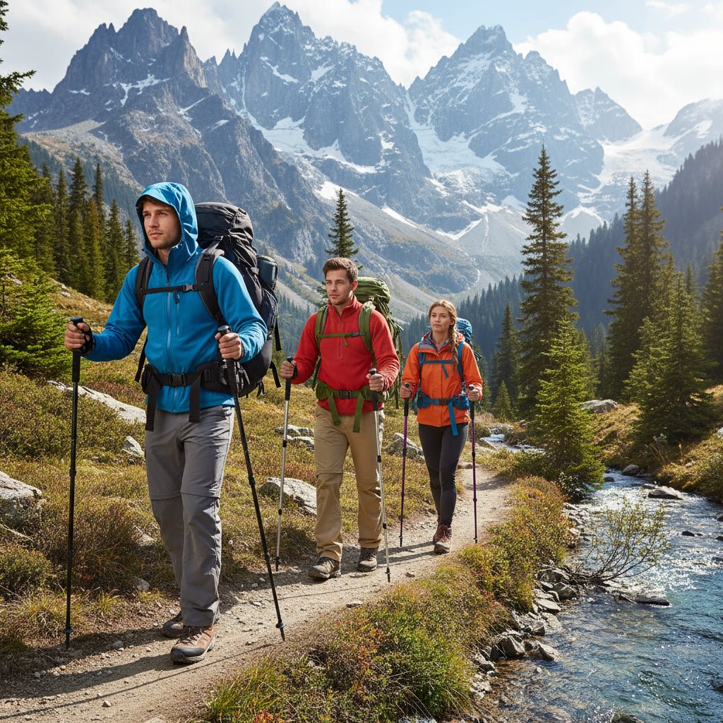 Adjustable Trekking Poles, Telescopic Hiking Poles 51-105 cm