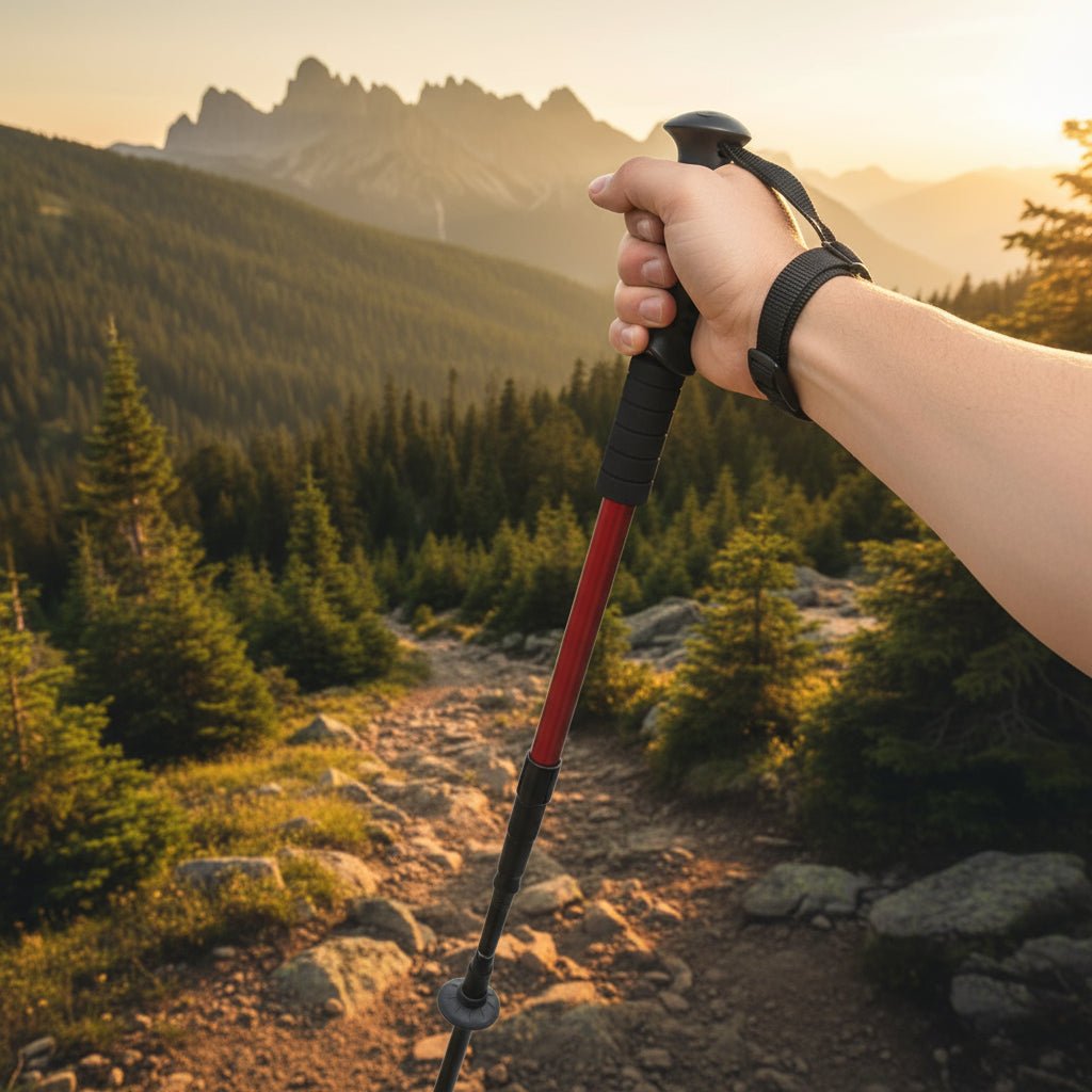 Adjustable Trekking Poles, Lightweight Aluminium Walking Poles with Non Slip Handles