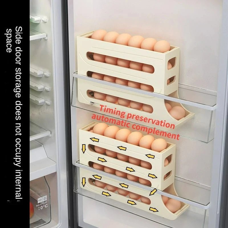 Egg Holder for Fridge, Rolling Egg Box for 30 Eggs, Fridge Organiser, Kitchen Storage Box_05