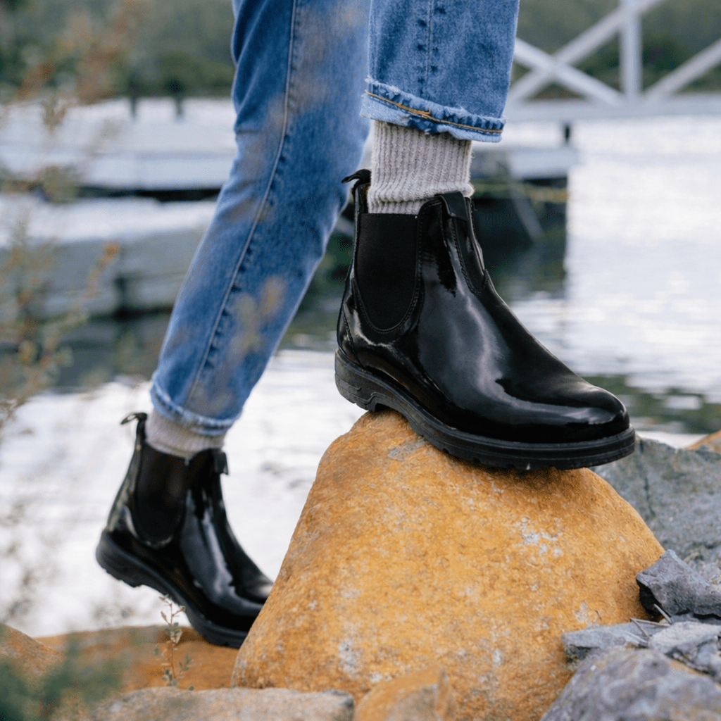 Chelsea Boots, Dealer Boots with Elastic Side Inserts, Slip On Boots for Jeans and Chinos