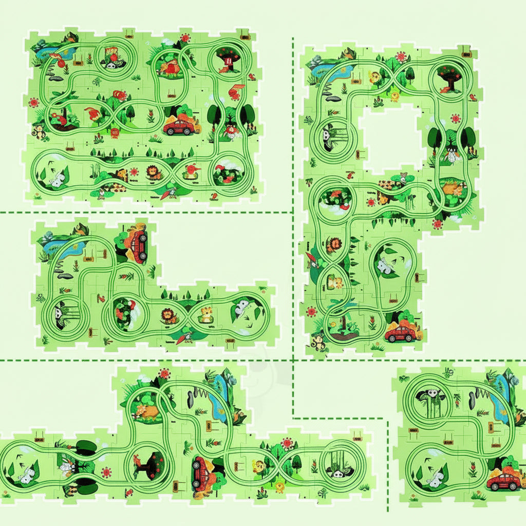 Race Track Puzzle Set for Kids with Battery Vehicle – image 6