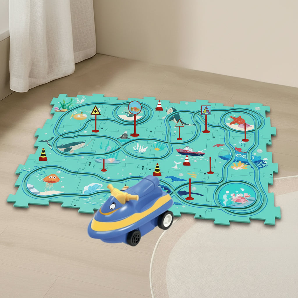 Race Track Puzzle Set for Kids with Battery Vehicle – image 9