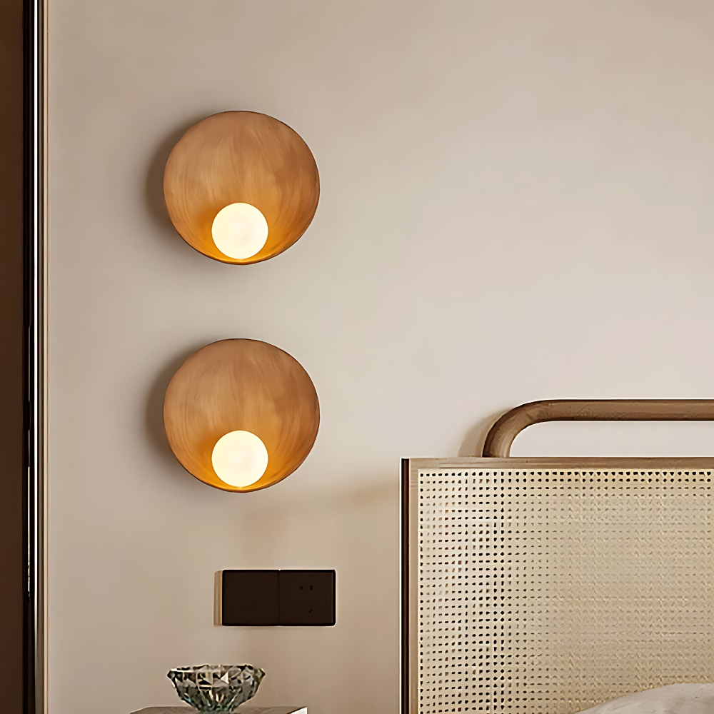 ResinGlow | Stylish Modern Japandi Wall Sconce with Frosted Shade 2