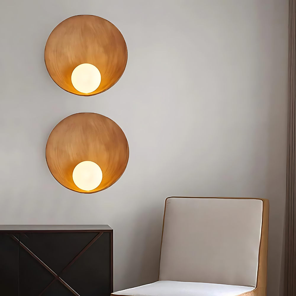 ResinGlow | Stylish Modern Japandi Wall Sconce with Frosted Shade 3