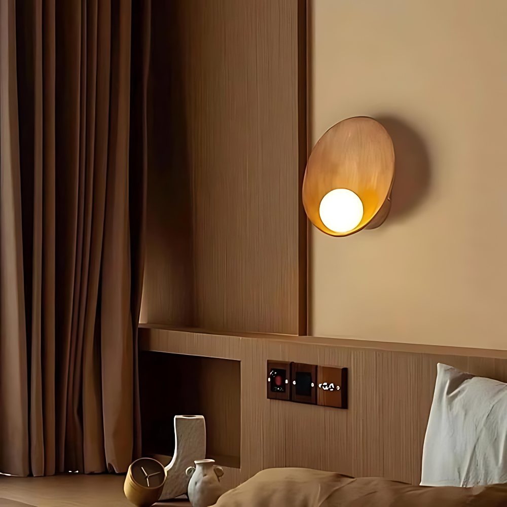 ResinGlow | Stylish Modern Japandi Wall Sconce with Frosted Shade 4