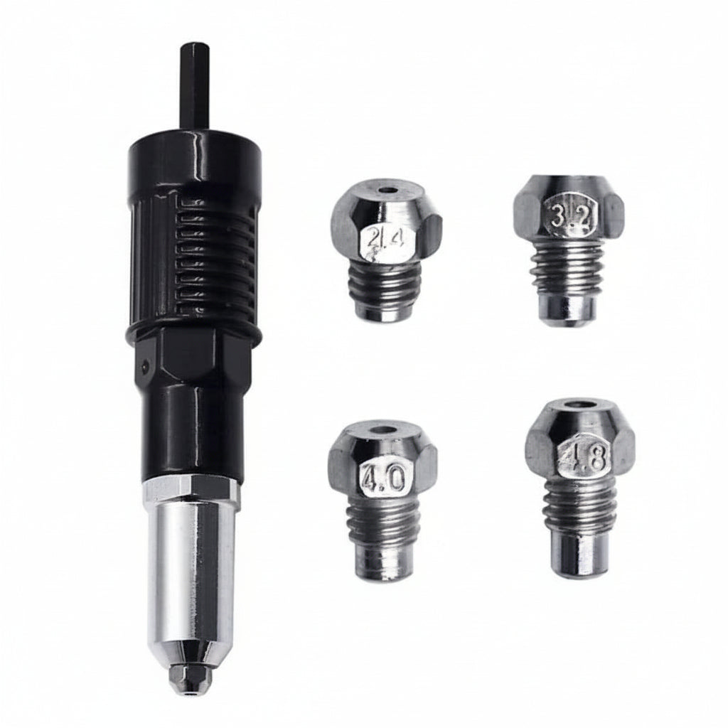 Rivet Tool Kit | Electric Drill Adapter with Interchangeable Nozzles | Versatile Fastening Solution for Home Repairs 7