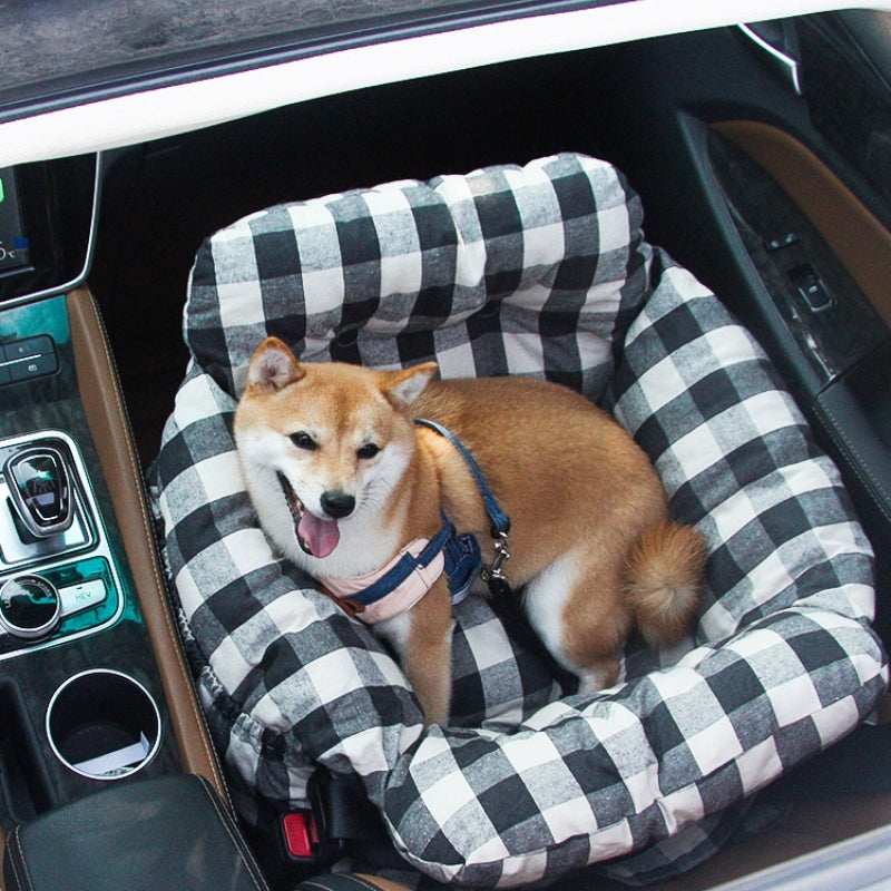 RoadTrip Collection | Dog Car Seat Bed with Adjustable Safety Straps | Cozy Design for Secure Travel 0