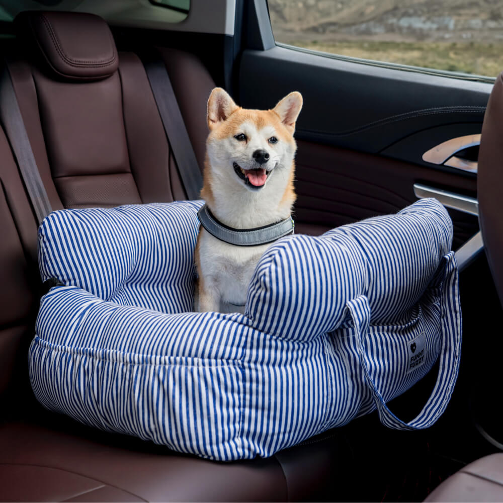 RoadTrip Collection | Dog Car Seat Bed with Adjustable Safety Straps | Cozy Design for Secure Travel 11