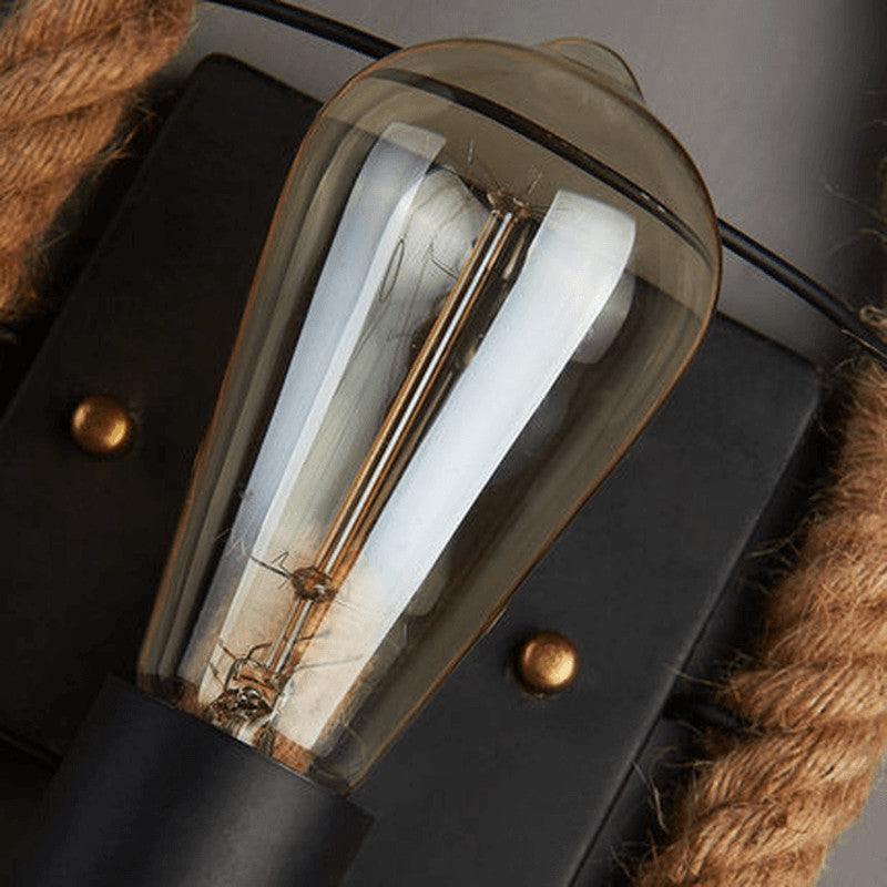 RopeCraft | Rustic Elegant Round Wall Sconce Light Fixture for Ambient Glow 6