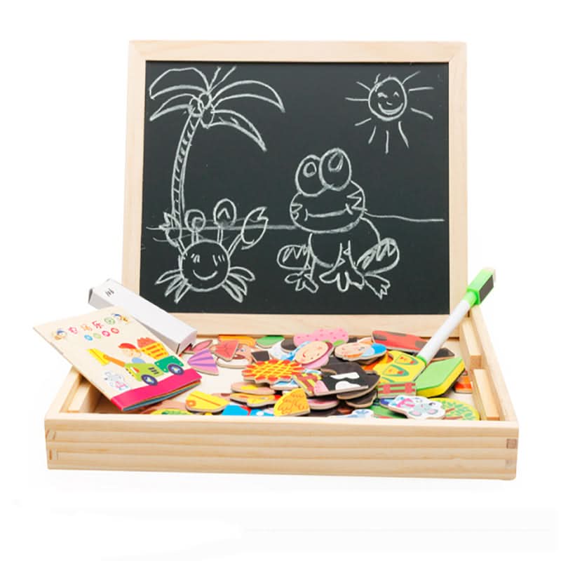 Magnetic Board for Kids, Drawing Board with Magnetic Cards, 3D Wooden Puzzle and Magnetic Game, Wooden Toys for Travel_22