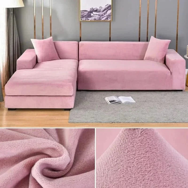 Sofa Covers 1 to 3 Seater, Stretch Velvet Sofa Slipcover with Non Slip Hold