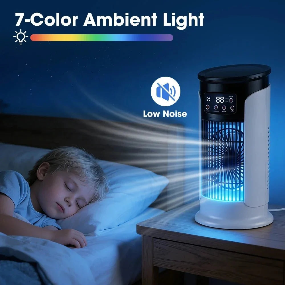 Portable Air Cooler 3 in 1 with Humidifier and LED Night Light, Evaporative Air Cooler Fan with Water Tank, Cooling Fan_07