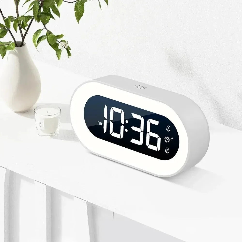 Digital Alarm Clock with Night Light, Dimmable Bedside Clock with Adjustable Brightness, Digital Clock for Bedroom_01