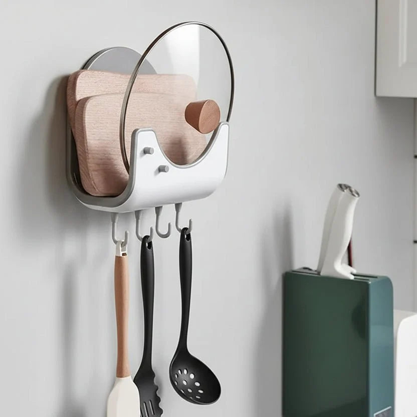Pot Lid Holder Wall Mounted, U Shaped Pan Lid Rack for Kitchen Wall, Saucepan Lid Organiser for Kitchen Storage_01