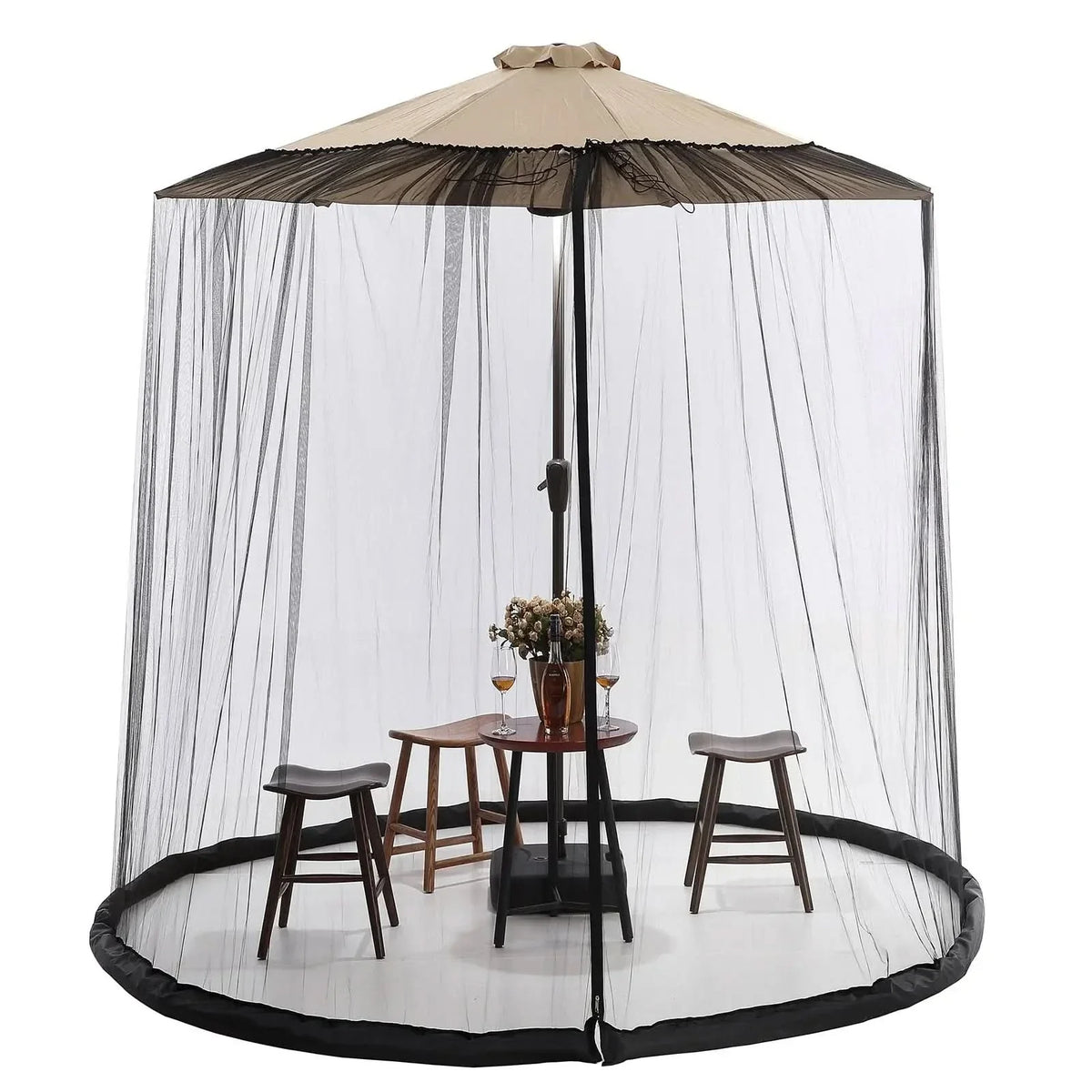 Mosquito Net for Parasols up to 4 m Diameter, Parasol Mosquito Net with Zip – image 8