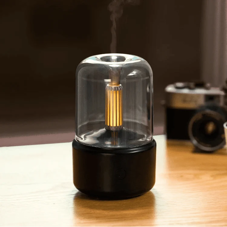 Aroma Diffuser with Flame Effect, Quiet Room Diffuser for Bedroom and Yoga, USB Scent Diffuser for Home Fragrance