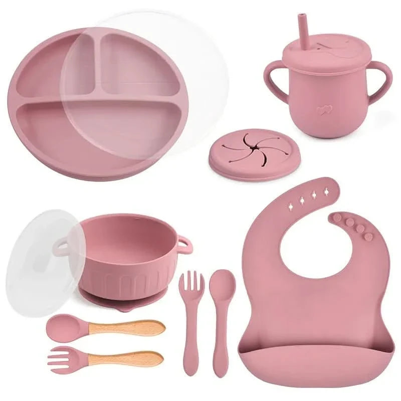 Baby Dinnerware Set, 10 Piece Silicone Weaning Set for Babies and Toddlers – image 4